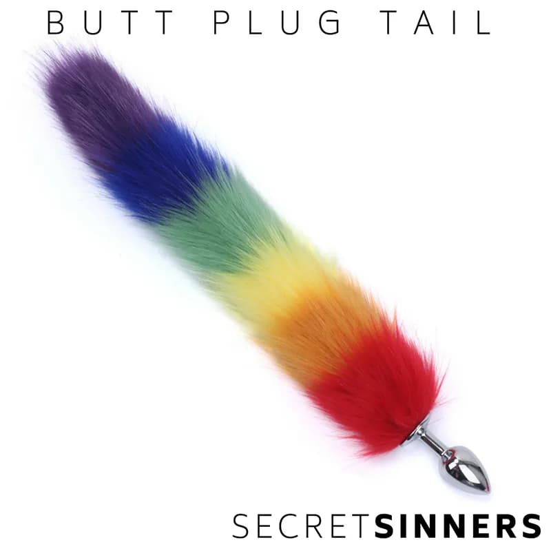 Eroshop Tilki Kuyruk Anal Plug Rainbow