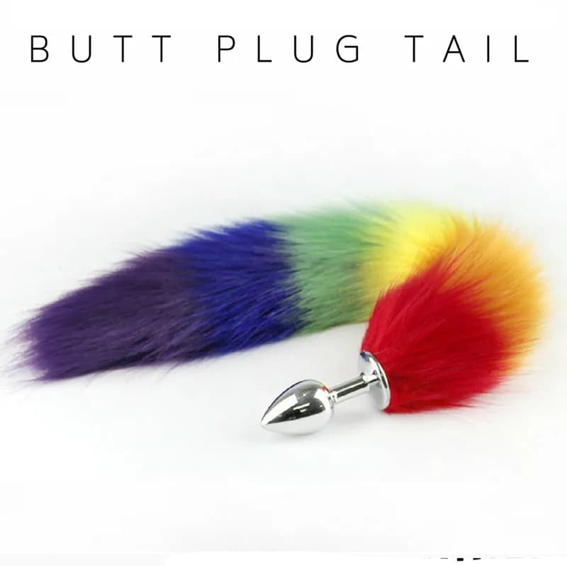 Eroshop Tilki Kuyruk Anal Plug Rainbow
